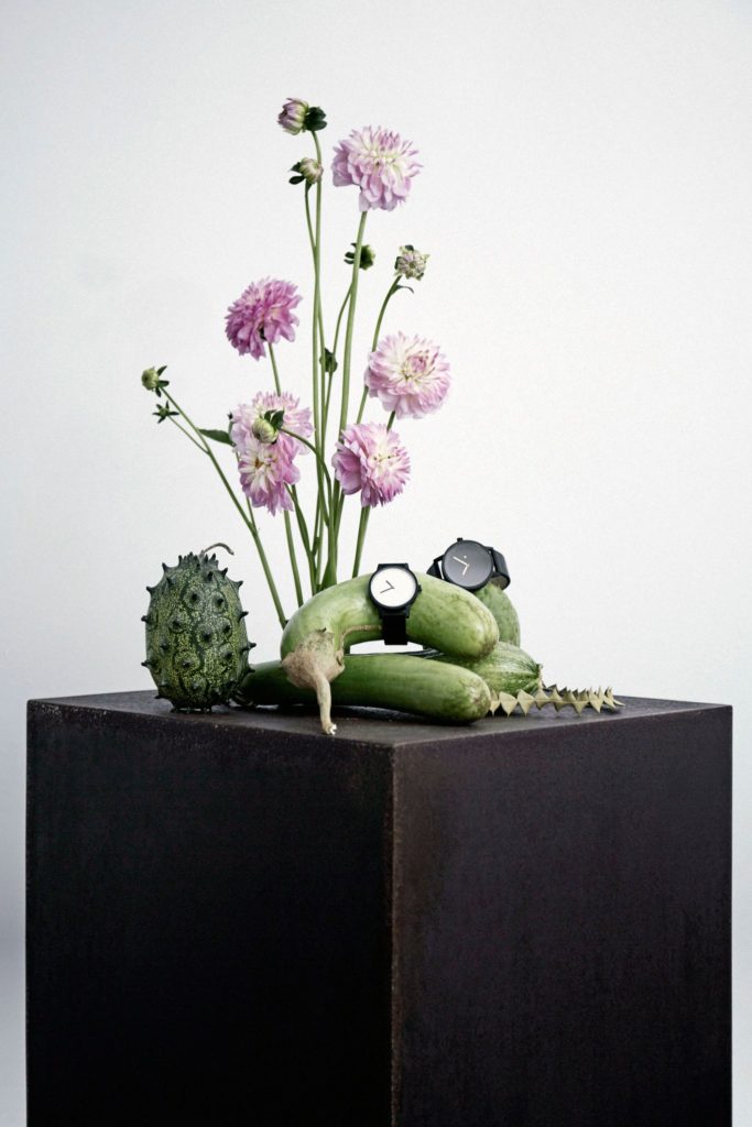 Braer floral design display plinths in black with ikebana