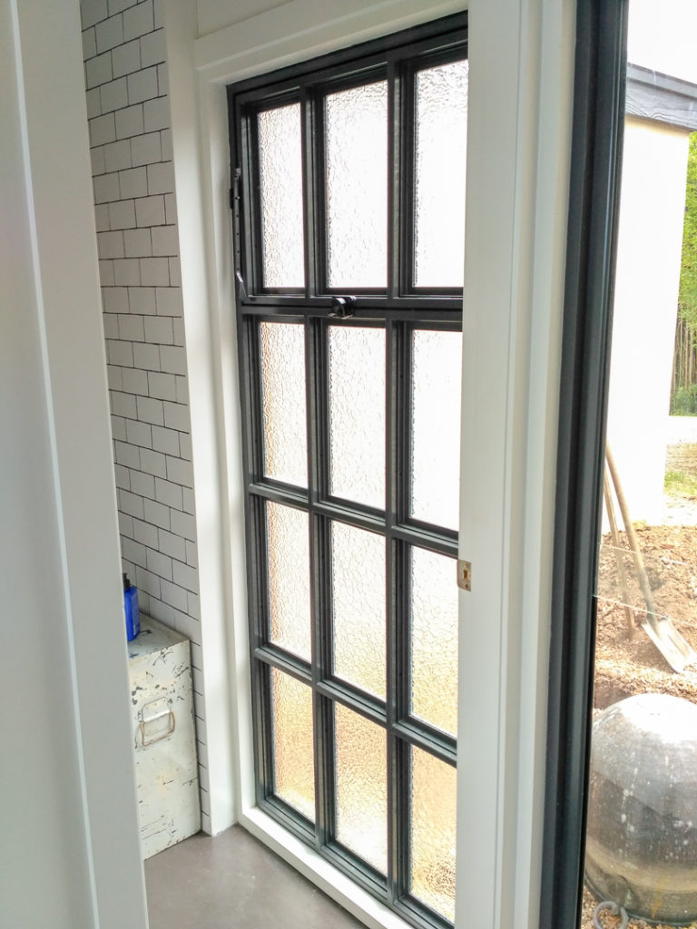 steel and glass industrial window for bathroom near byron bay